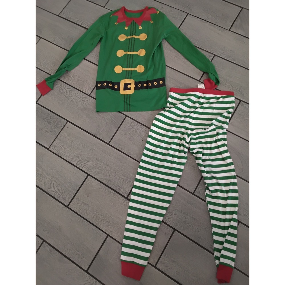 Wondershop Mens Christmas Elf Pajama Set Green White Stripe Holiday Sleepwear S